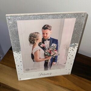Grasslands Road Forever Glitter Wedding Photo Frame 8x10 Silver White